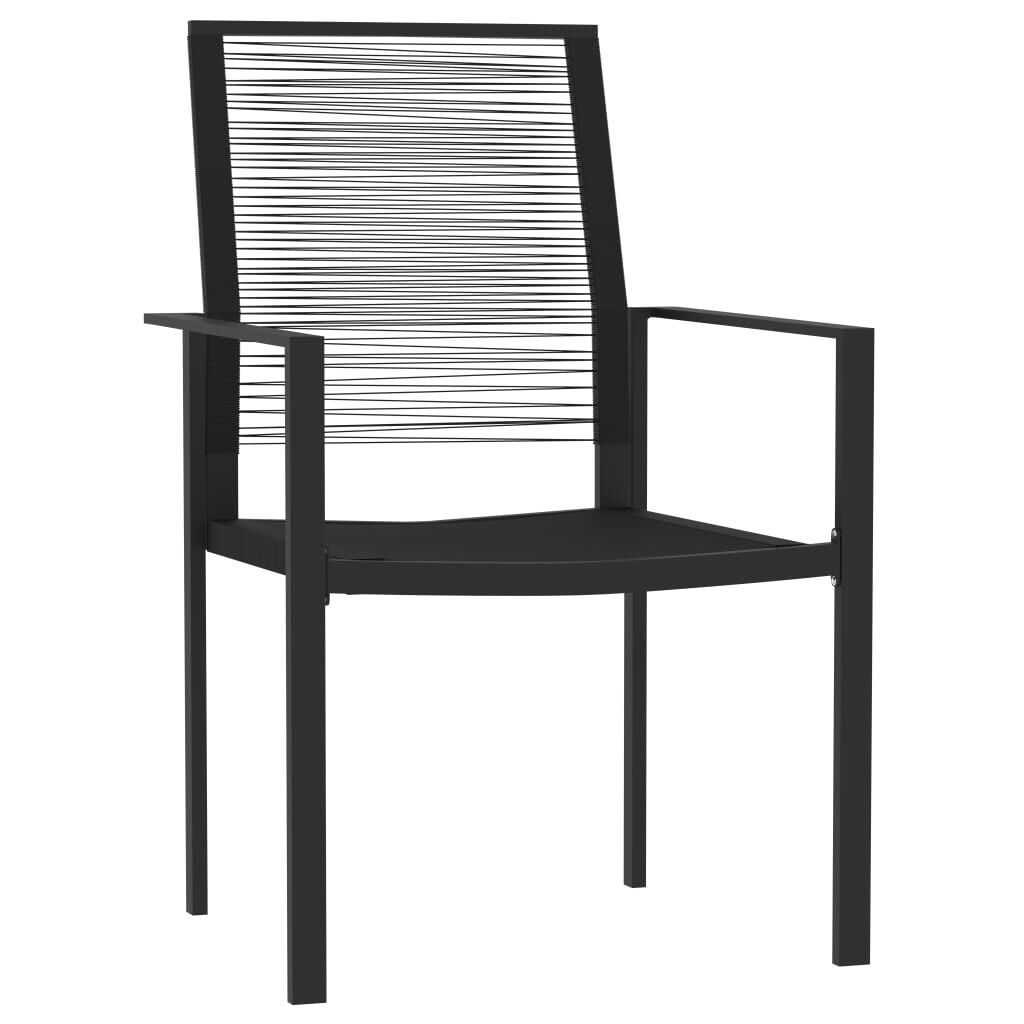 vidaXL 3 Piece Garden Dining Set Black