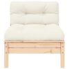 vidaXL 3 Piece Garden Lounge Set with Cream Cushions Solid Pinewood