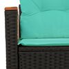 vidaXL Garden Sofa with Cushions 2-Seater Black Poly Rattan