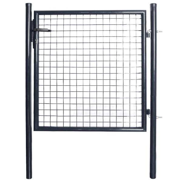 vidaXL Mesh Garden Gate Galvanised Steel 85.5x100 cm Grey