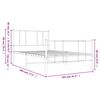vidaXL Metal Bed Frame without Mattress with Footboard White 100x190cm