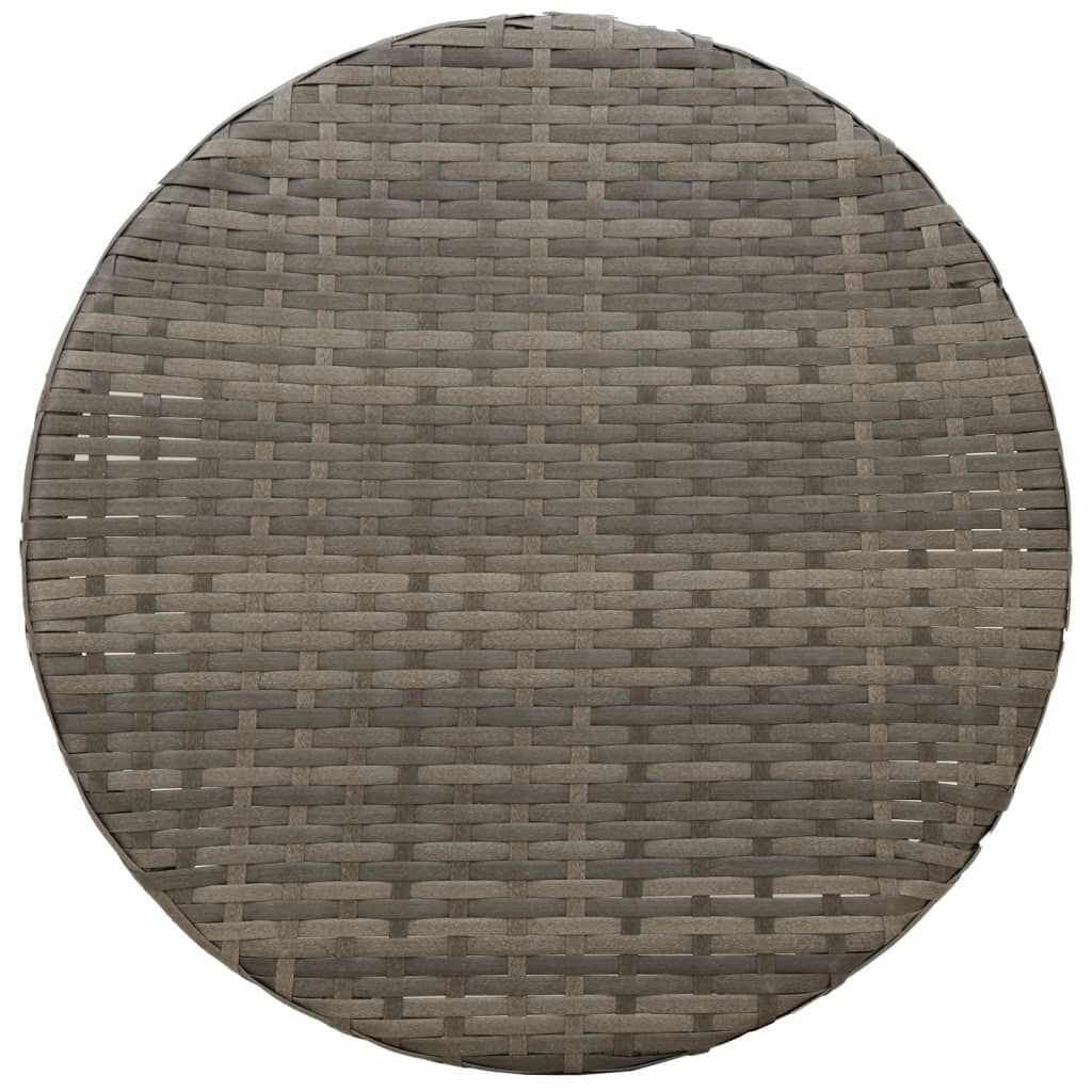 vidaXL 3 Piece Bistro Set with Cushions Grey Poly Rattan
