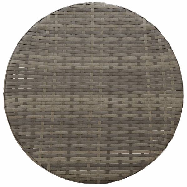 vidaXL 3 Piece Bistro Set with Cushions Grey Poly Rattan