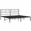 vidaXL Metal Bed Frame without Mattress with Headboard Black 183x213cm