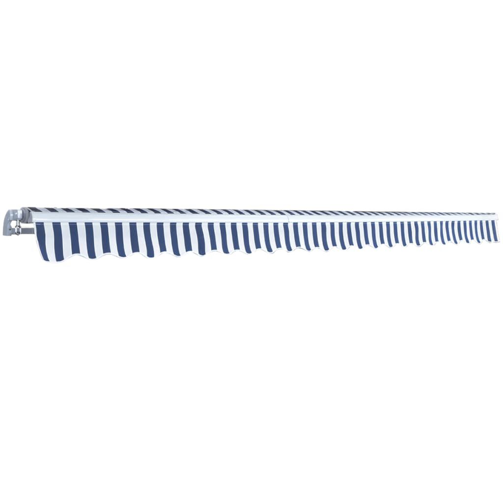 vidaXL Folding Awning Manual Operated 500 cm Blue/White