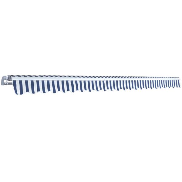 vidaXL Folding Awning Manual Operated 500 cm Blue/White