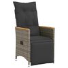 vidaXL Reclining Garden Chairs 2 pcs with Cushions Grey Poly Rattan