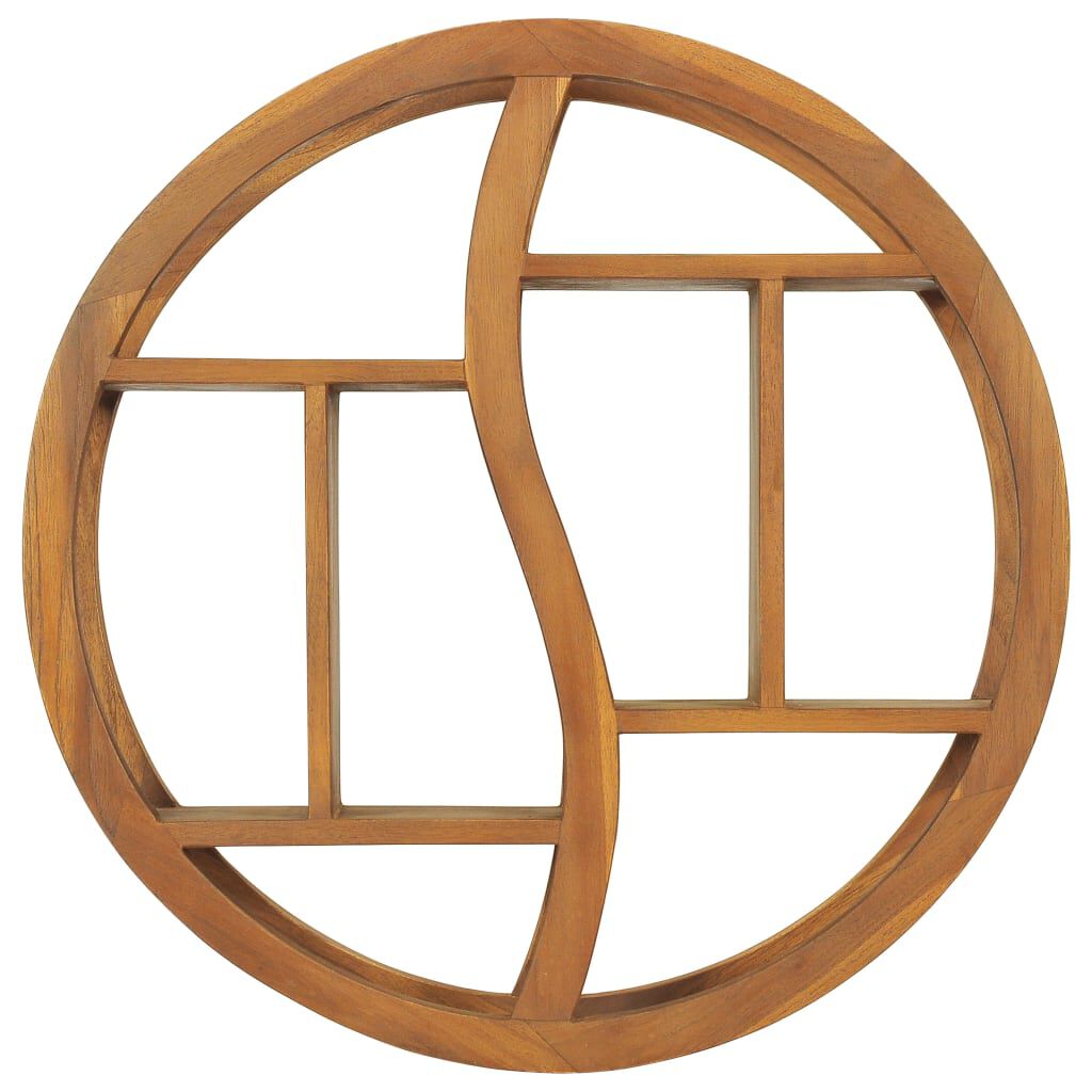 vidaXL Yin Yang Wall Shelf 60x15x60 cm Solid Teak Wood