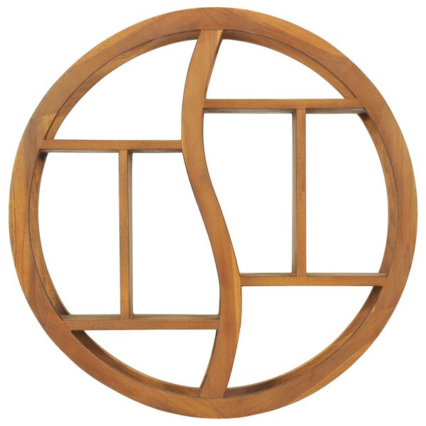 vidaXL Yin Yang Wall Shelf 60x15x60 cm Solid Teak Wood