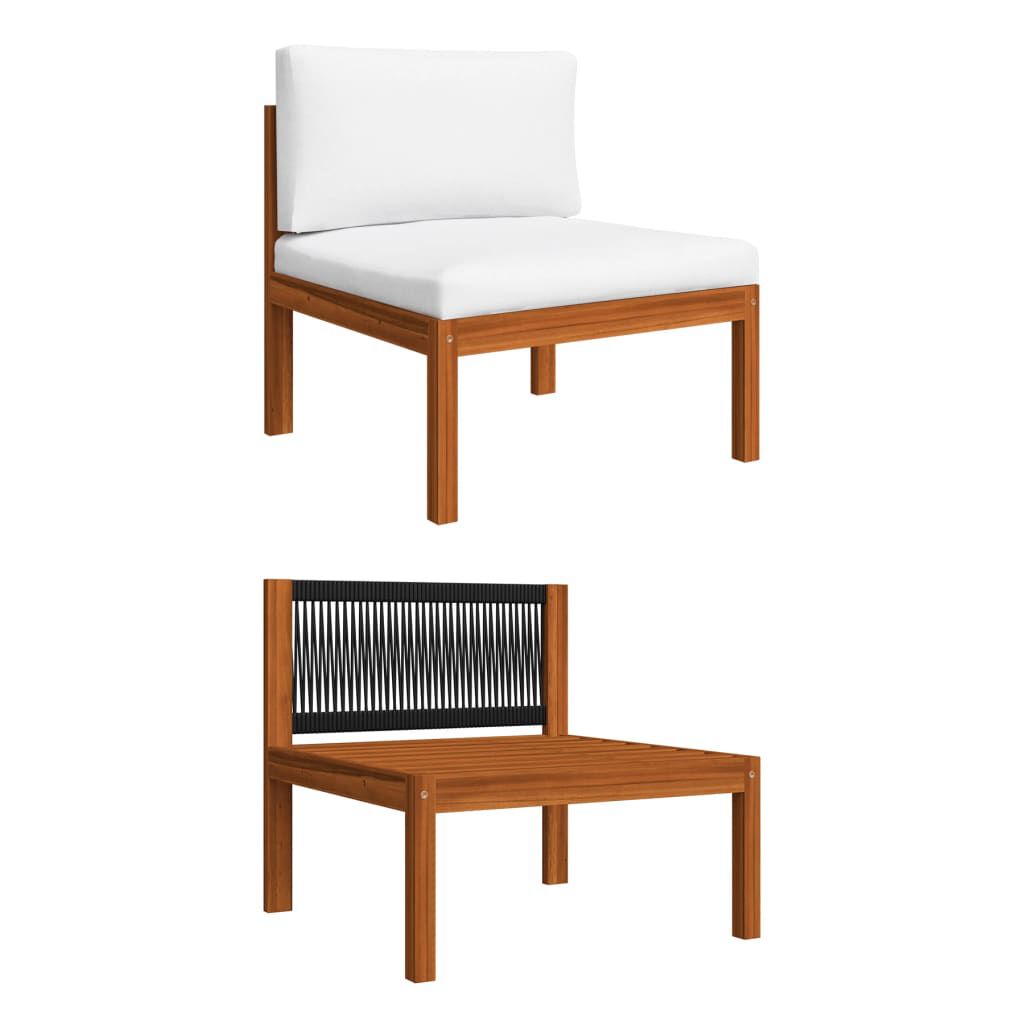 vidaXL 7 Piece Garden Lounge Set with Cushions Cream Solid Acacia Wood
