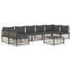 vidaXL 8 Piece Garden Lounge Set with Cushions Anthracite Poly Rattan