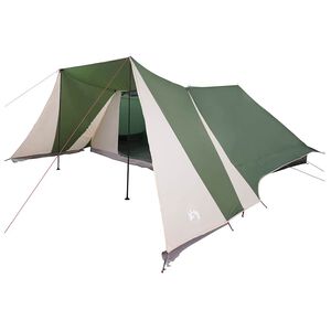 vidaXL Family Tent Folding Manual Green and Beige 660 x 456 x 200 cm