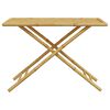 vidaXL 5 Piece Folding Bistro set with Dark Grey Cushions Bamboo