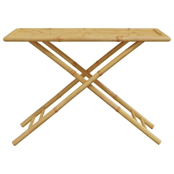 vidaXL 5 Piece Folding Bistro set with Dark Grey Cushions Bamboo