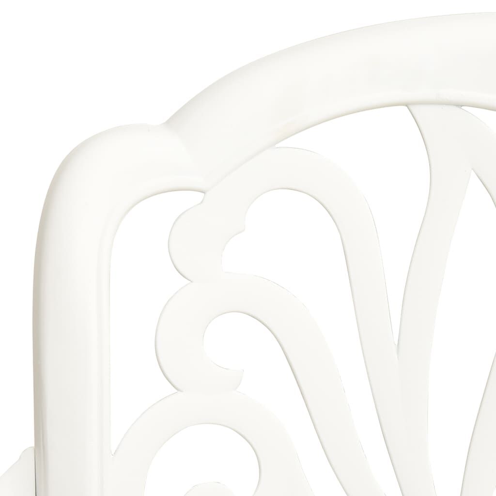 vidaXL 3 Piece Bistro Set Cast Aluminium White