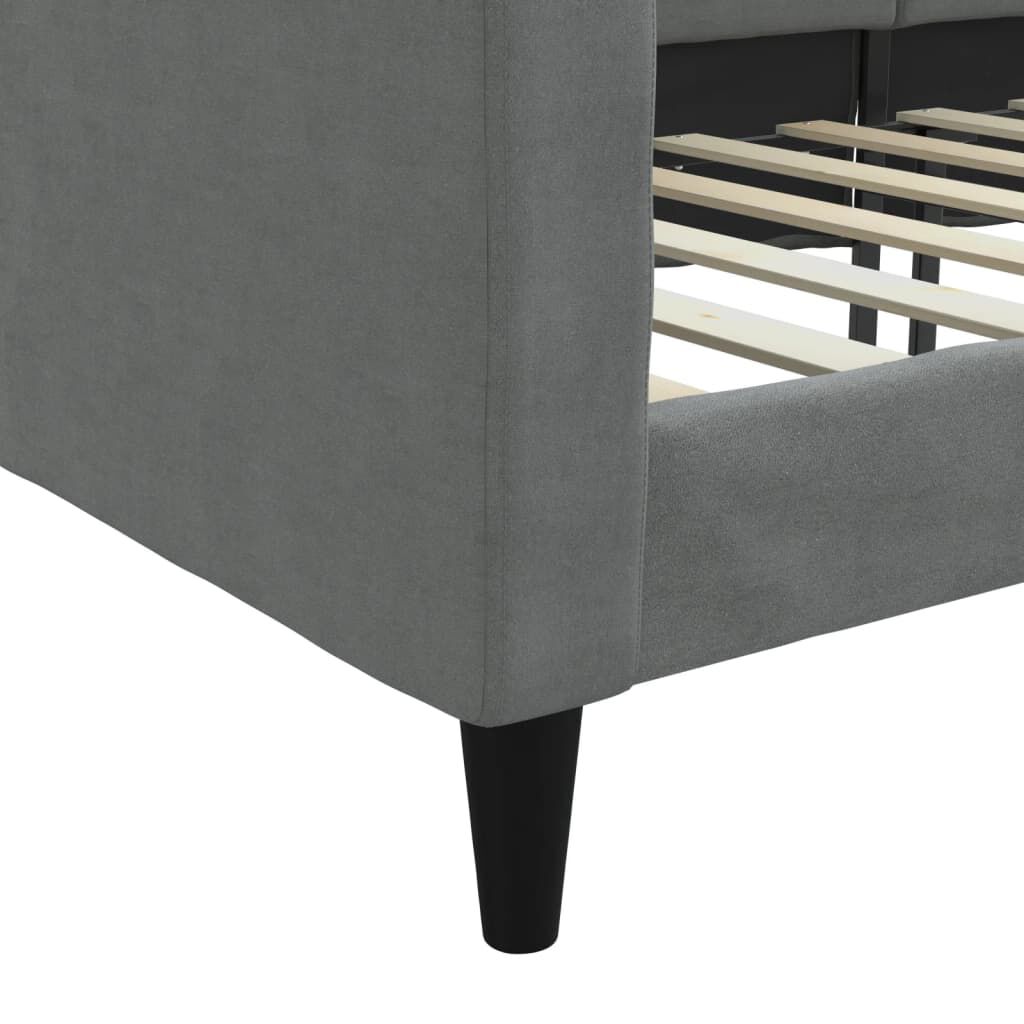 vidaXL Day Bed without Mattress Dark Grey 100x190 cm Fabric