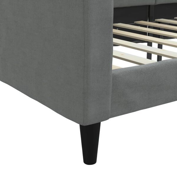 vidaXL Day Bed without Mattress Dark Grey 100x190 cm Fabric