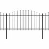 vidaXL Garden Fence with Spear Top Steel 537x150 cm Black