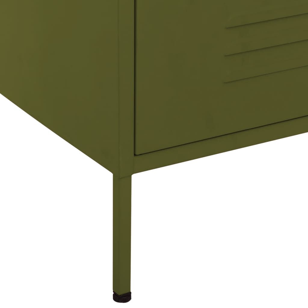 vidaXL Chest of Drawers Olive Green 80x35x101.5 cm Steel