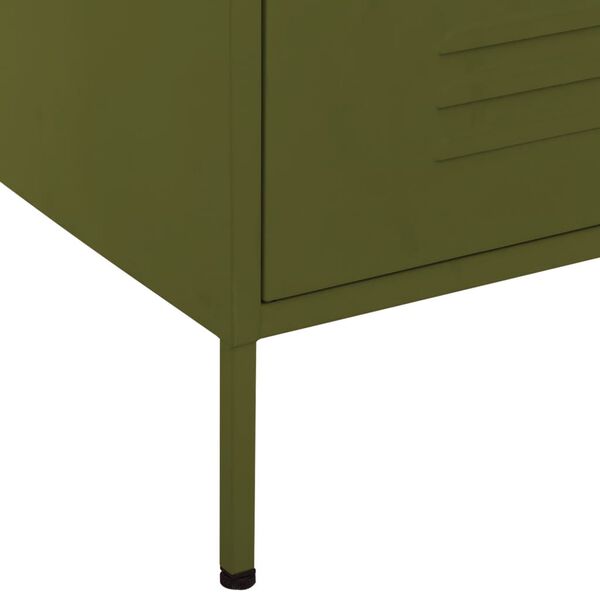 vidaXL Chest of Drawers Olive Green 80x35x101.5 cm Steel