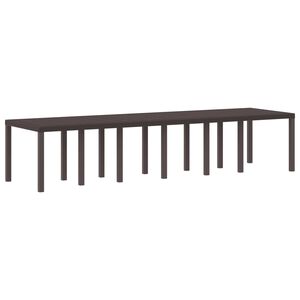 vidaXL Garden Table Brown 350 x 100 x 74 cm Poly Rattan
