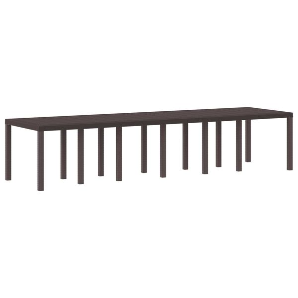 vidaXL Garden Table Brown 350 x 100 x 74 cm Poly Rattan