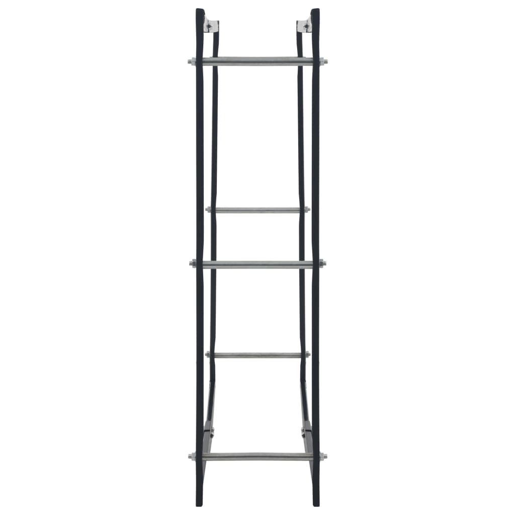vidaXL Firewood Rack Black 100x25x100 cm Steel
