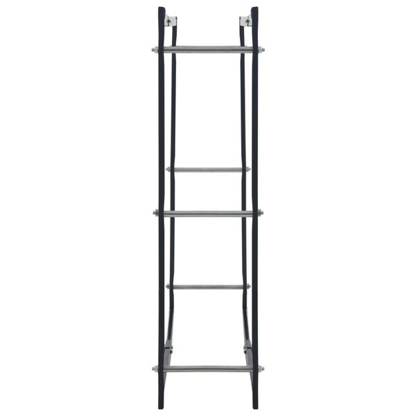 vidaXL Firewood Rack Black 100x25x100 cm Steel