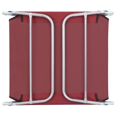 vidaXL Folding Sun Loungers 2 pcs Steel and Fabric Red