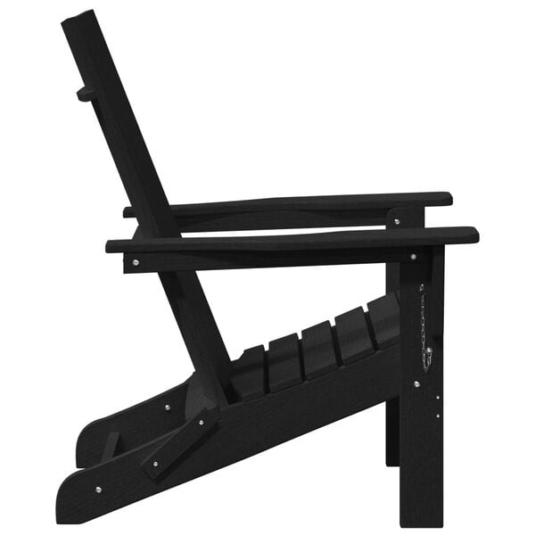 vidaXL Folding Adirondack Chair Black 74.5x80.5x90 cm HDPE