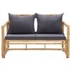 vidaXL Garden Bench with Cushions 115 cm Bamboo