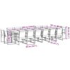 vidaXL 17 Piece Garden Dining Set Black Textilene