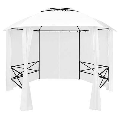 vidaXL Garden Marquee with Curtains 360x312x265 cm White 180 g/m²