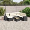 vidaXL 8 Piece Garden Sofa Set with Cushions Black Poly Rattan