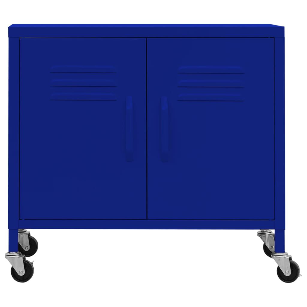 vidaXL Storage Cabinet Navy Blue 60x35x56 cm Steel