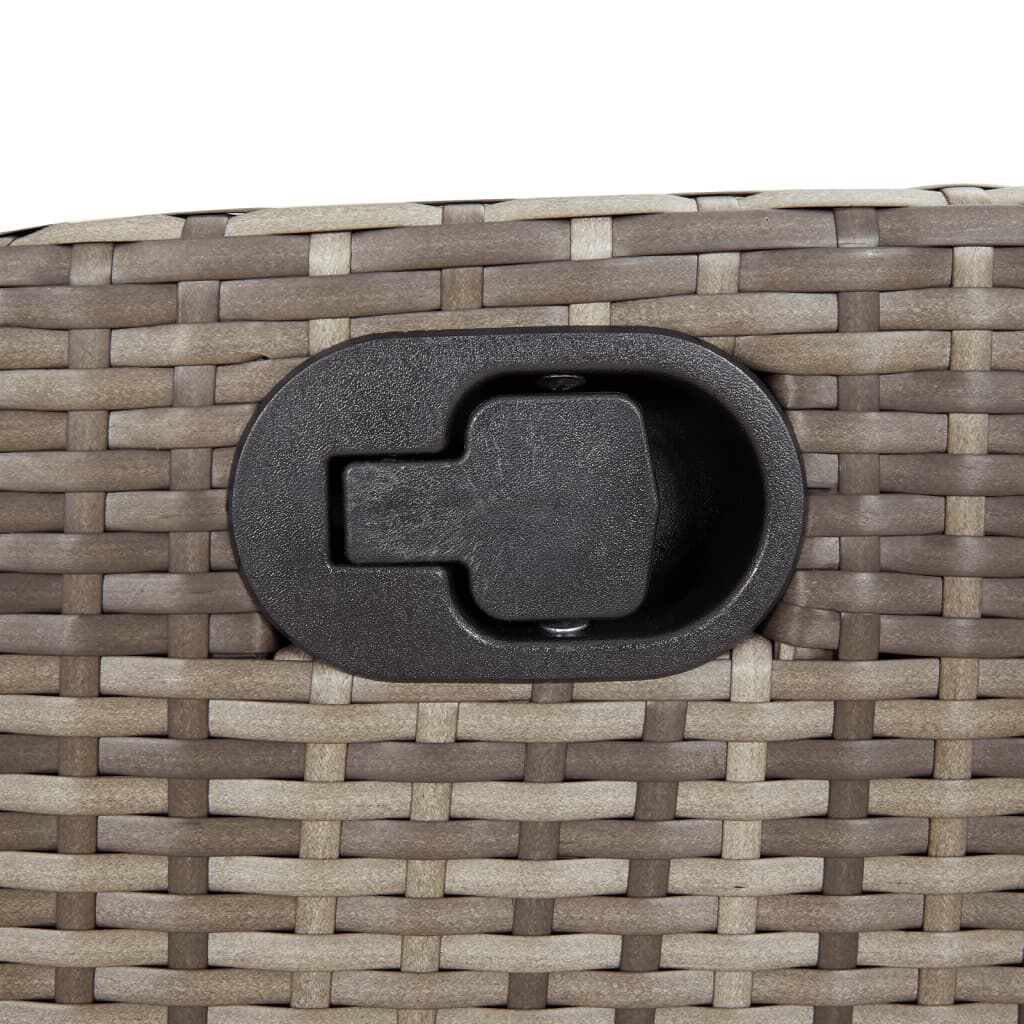 vidaXL Reclining Garden Chair with Footrest Grey Poly Rattan