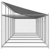vidaXL Dog Cage with Roof and Doors Grey 12x2x2 m Galvanised Steel