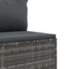 vidaXL 6 Piece Garden Lounge Set with Cushions Grey Poly Rattan