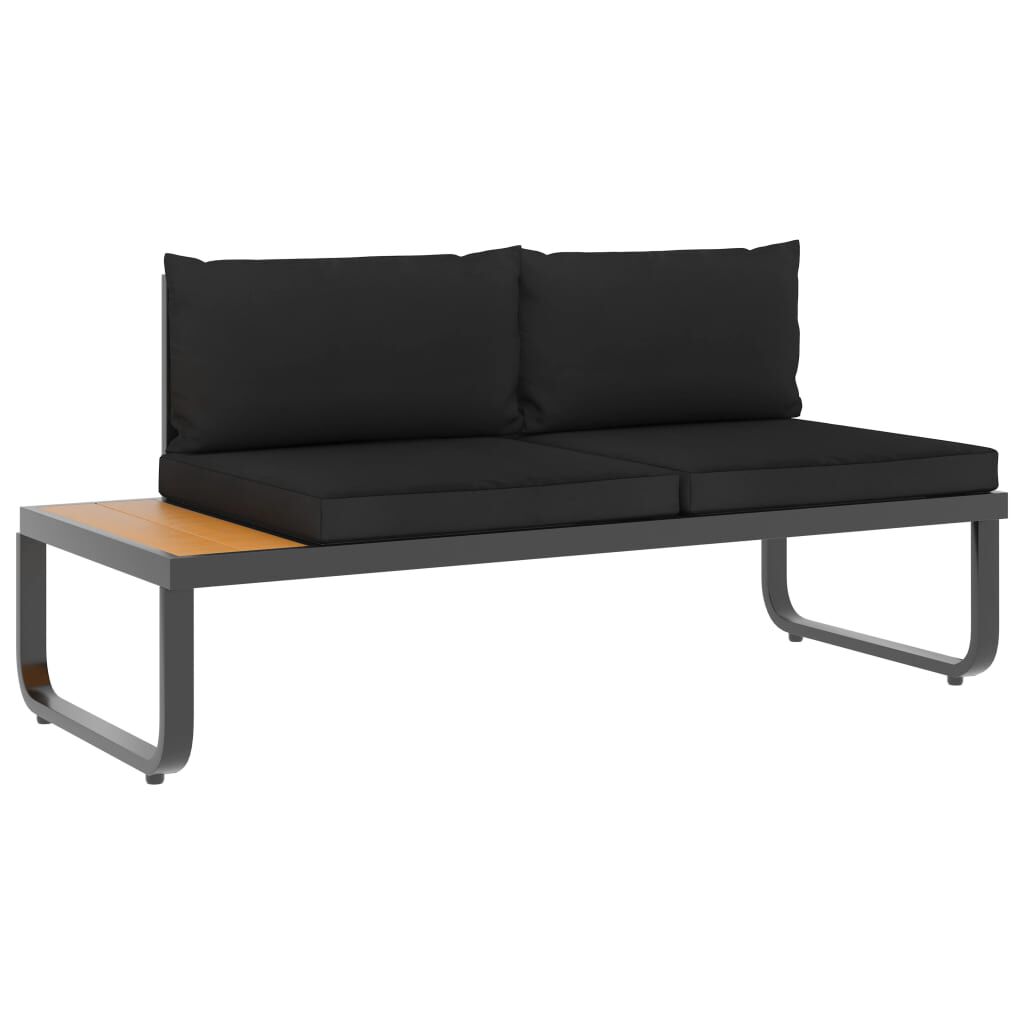 vidaXL 5 Piece Garden Corner Sofa Set with Cushions Aluminium and WPC