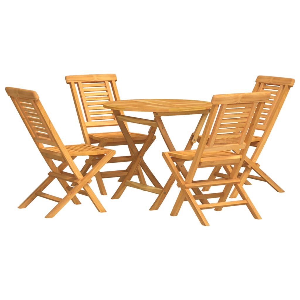 vidaXL 5 Piece Garden Dining Set Solid Wood Teak