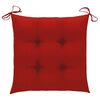 vidaXL Garden Chairs with Red Cushions 3 pcs Solid Teak Wood