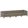 vidaXL 4 Piece Garden Lounge Set with Cushions Grey Poly Rattan