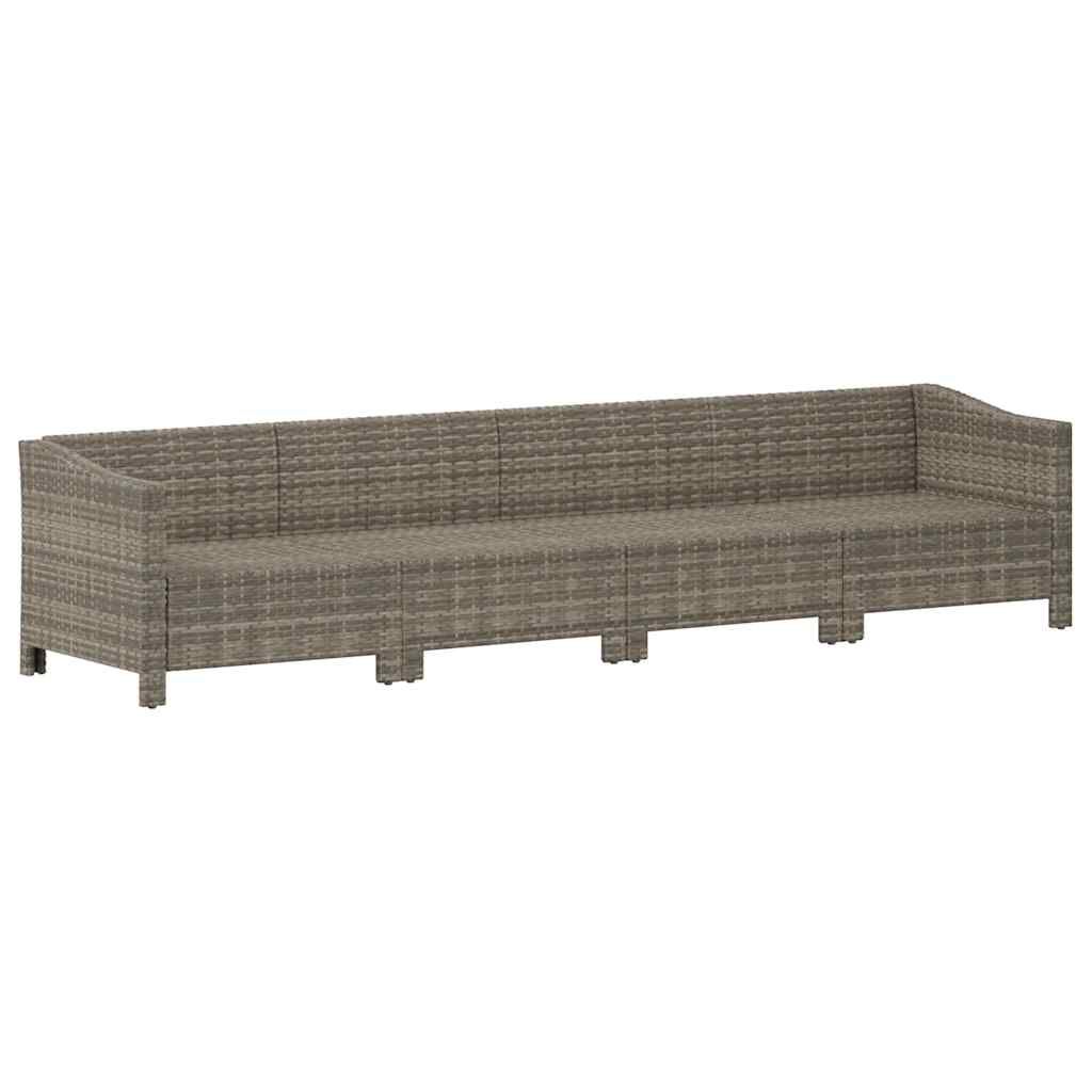 vidaXL 4 Piece Garden Lounge Set with Cushions Grey Poly Rattan
