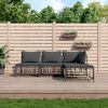 vidaXL 4 Piece Garden Lounge Set with Cushions Anthracite Poly Rattan