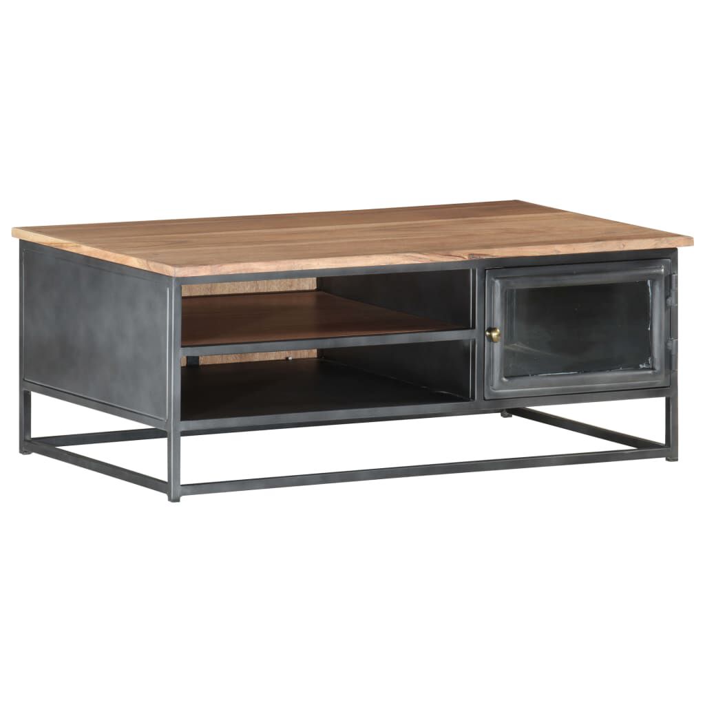 vidaXL Coffee Table Grey 90x50x35 cm Solid Acacia Wood
