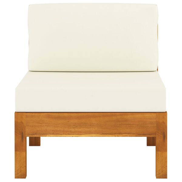 vidaXL 8 Piece Garden Lounge Set with Cream White Cushions Acacia Wood