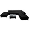 vidaXL 8 Piece Garden Lounge Set with Cushions Poly Rattan Black