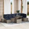vidaXL Garden Sofa Set with Cushion 8 pcs Grey and navy blue
