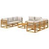 vidaXL 9 Piece Garden Lounge Set with Light Grey Cushions Solid Wood