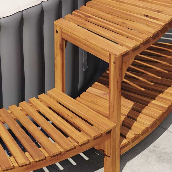 vidaXL Round Hot Tub Enclosure Surround Brown Ø255 cm